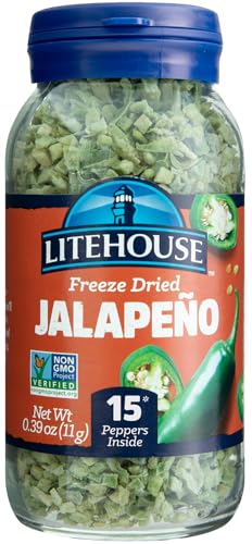 Litehouse Freeze Dried Jalapeno Peppers - Freeze Dried Pepper, Substitute for Fresh Jalapeno, Dried Pepper Flakes, Non-GMO, Gluten-Free - 0.39 Ounce