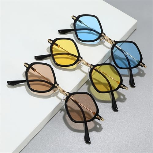 Retro Small Polygon Women Sunglasses Fashion Clear Ocean Gradient Lens Shades UV400 Men Trending Punk Sun Glasses3