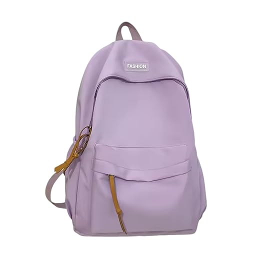 Mochila Feminina Pastel Fofa – Bolsa Casual Colorida com Bolso Frontal e Alças Ajustáveis, Coreana, Escola, para Meninas e Mulheres, Estilosa