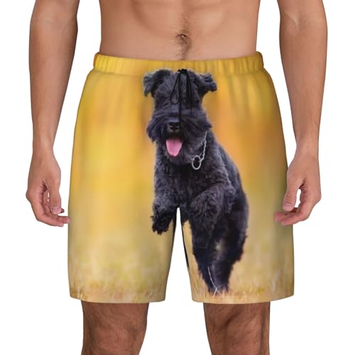 Schnauzer Men's Swimming Shorts Compression Lined Beach Shorts Double Layer Quick Drying Sports Shorts