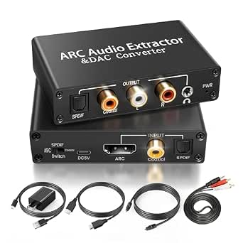 HDMI ARC Audio Extractor DAC Converter 192KHz, Optical SPDIF RCA 3.5mm