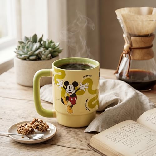Image of Clay Craft - Official Mickey Mouse Print, Fine Ceramic Coffee Mug, 500 Ml | Cartoon Character Gift Mug for Kids & Adults | Microwave & Dishwasher Safe | Disney Licensed