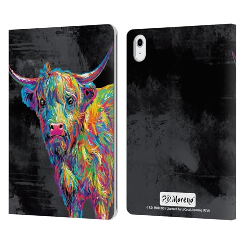Funda de cuero tipo libro para iPad Air 2020 con diseño de vaca P.D. Moreno