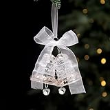 Dingfeiyu Weihnachtsbaumschmuck Acryl, Weihnachtsbaum Anhänger Christbaumschmuck Deko, Baumschmuck Weihnachten für Weihnachten Party Hochzeit Dekoration (Glocke)