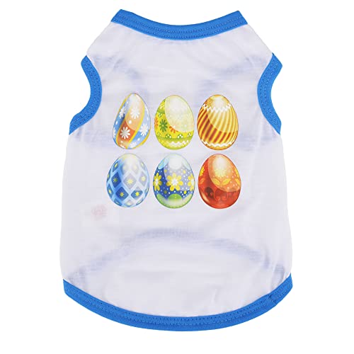 Sebaoyu Easter Dog Clothes for Small Dogs Puppy Shirt Cute Easter Eggs Bunny Pet Vest Cat Clothing Summer Doggie T-Shirt Costume for Chihuahua Yorkie Teacup Breed (Medium)