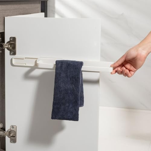 Toalleros de baño deslizantes Operitacx de diseño telescópico push-pull 7