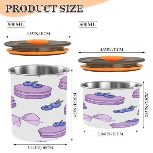 Envase para café hermético de acero inoxidable 900 ml miniatura 3