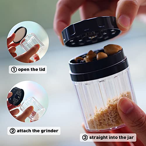 Horns Bee Herb Grinder Containers - Multipurpose Metal Spice Mill With Stash Jar, All-In-One Air Tight Sealable Containers, 2.2'' Sharpstone Grinder, With Accessories And Carrying Pouch #TOP3