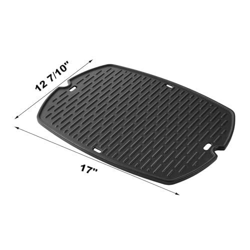 7582 Griddle Replacement Parts for Weber Q1200 Q1000 Q1400 Q120 Q140 Q100 Cast Iron Full Size Griddle Reversible Flat Top Grill Griddle Insert Plate 6558 Weber Q 100/1000 Series 51010001 Grill Parts