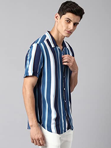 Image of Dennis Lingo Navy Casual Shirts for Men