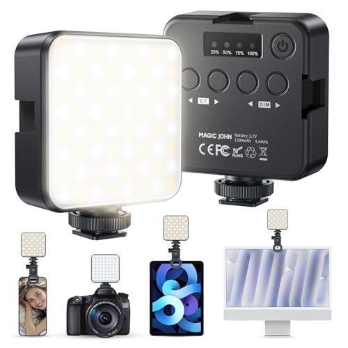 MAGIC JOHN Selfie Light with Phone Clip, Portable Photography Lighting,