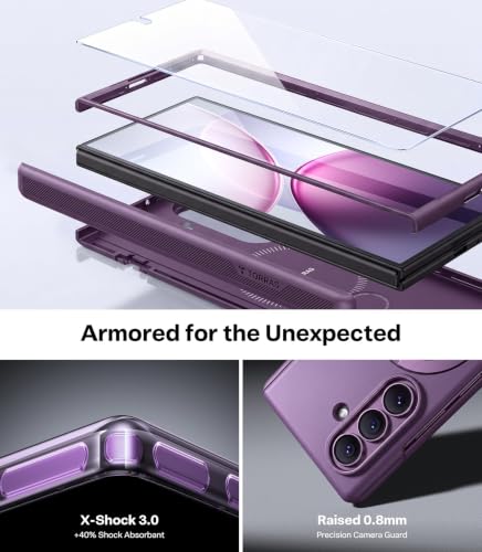 Image of TORRAS Q3 Spin for Samsung Galaxy Z Fold 8 Ultra 5G Case, 360 Magnetic Kickstand, Compatible with MagSafe, Hinge Protection, Shockproof Back Cover with 2 Screen Protectors, Violet Purple