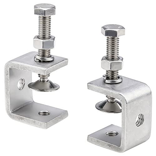 Unvtap 2 Pcs 304 Stainless Steel Heavy Duty 30mm C-Clamp, Tiger Clamp for DIY Woodworking, Welding, Cabinetry, Pocket Hole Joinery