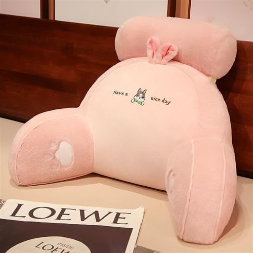 BCJMKDX cojín para el Respaldo de la Cama, Cojín Lumbar de Descanso for Cama, Transpirable, con Soporte for los Brazos(Pink,75 * 50cm)