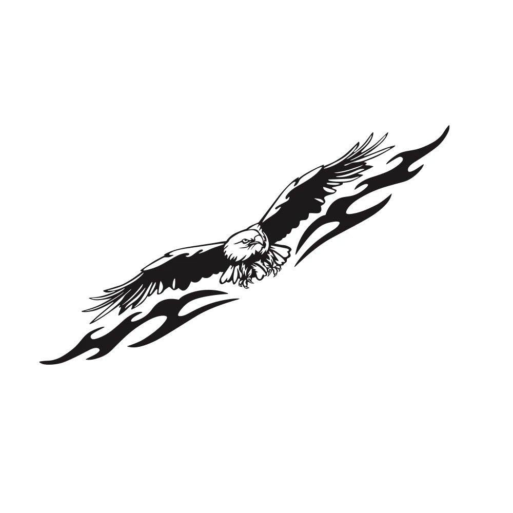 Dabhuoc Glossy Black Car Windshield Stickers Automobile Truck Windscreen Eagle Shape Vinyl Cover Decor Decal(Glossy Black)