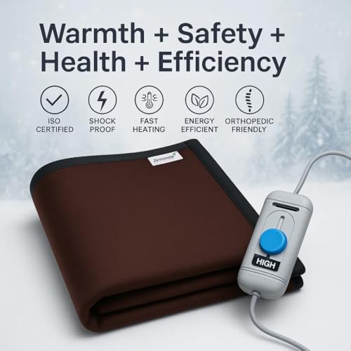 Image of Superior ISO Certified & ZED Certified Electric Under Blanket |Bed Warmer with Multiple Heat Controls (Body, Foot, High, Low)| Shock Proof | Single Bed Size (150cmx80cm) | 5+1 Year Warranty