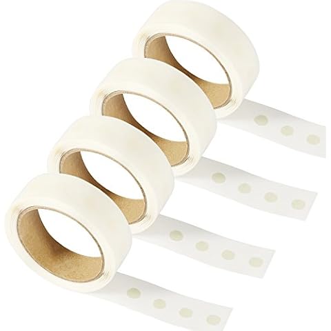 Coobey 1200 Pieces Mini Balloons Glue Points Double-Side Adhesive Tape Points Stickers for DIY Craft, Scrapbooking Or Party Supplies, Diameter 5 mm, 4 Rolls (300 Pieces per Rolls) Cover