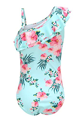 Moon Tree Girls One Piece Swimsuits Hawaiian Ruffle Swimwear Beach Bathing Suit 2-14 Years2