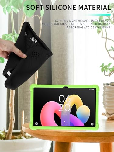 Housse TCL TAB 10L Gen 4 verte en silicone avec béquille ajustable - 7