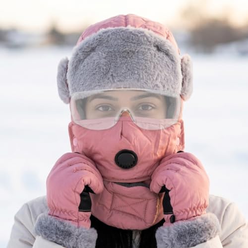Image of SANNIDHI Winter Cap for Women Men Windproof Balaclava Ski Thermal Hat