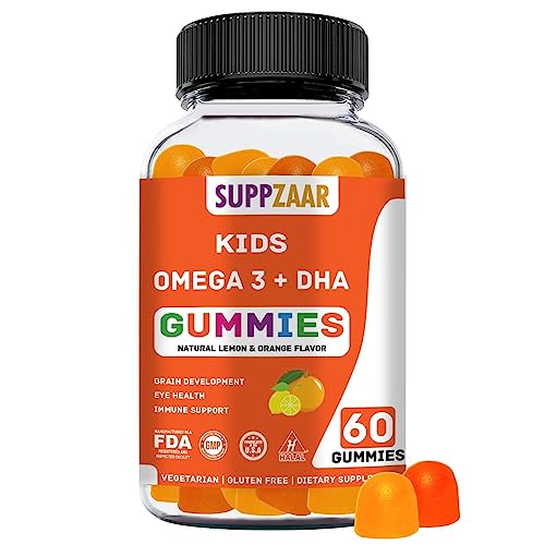 Vegan Omega 3 Gummies For Kids & Toddlers With Omega 3 6 9 + Dha, Vitamin C, Delicious Fruit Flavored Brain Booster Gummies For Immunity, Heart & Brain Health, Non-Gmo & Gluten Free, 60 Count Suppzaar #TOP15
