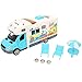 Autocaravana de simulación, Juguete clásico vagón feliz viaje modelo RV con juegos de vehículos de juguete de aleación de sonido y luz para niños y niñas(Azul)