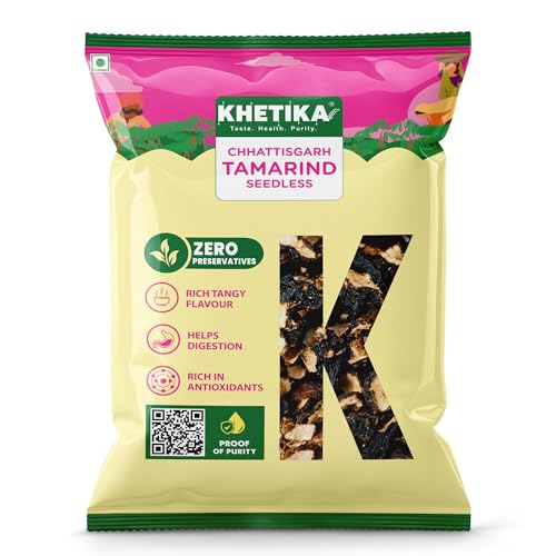 Image of Khetika Naturale Tamrind 500 grams | Whole Imli | 100% Seedless | Rich in Antioxidants | Hygienically Sealed