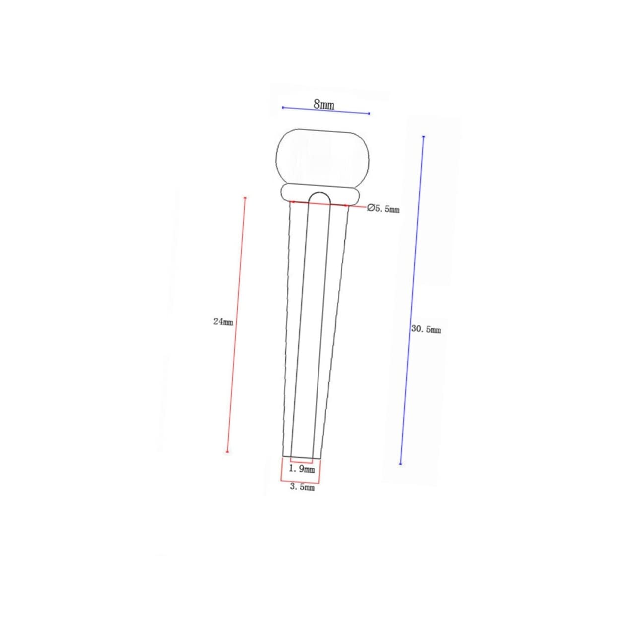 VICASKY 6pc Guitar String Nails Acoustic Guitar Tuning Pegs Replacement Rosewood Bridge Pins