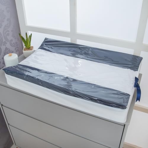 Trocador De Cômoda Anatômica Para Bebê Coleção Pérola Luxo - Azul Marinho