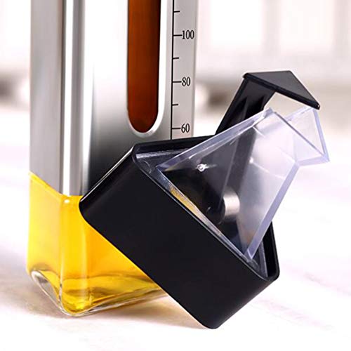 Hemoton Óleo de Oliva Dispenser de Dispensação de Vinagre de Vidro Garrafa De Óleo De Galheteiro Con