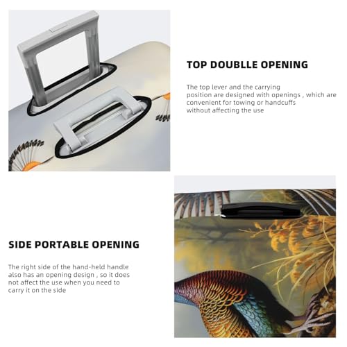 Elastic Travel Luggage Cover for Suitcase Tsa Approved Stretch Scratch-Resistant Suitcase Protector Cover Washable Pheasants Animals Baggage Covers Fits 18-32 Inch Luggage Case4