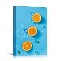Canvas Wall Art Sliced Oranges Chic Citrus Colorful Fruit Kitchen Multicolor Photography - 12x18 inches
