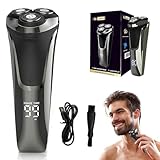 Snapbuy Electric Razor for Men,Snapbuy Razor,Electric Shavers for Men,4D Floating Head Rotary Shaver,Electri c Shaver with LCD Display & Quiet Motor, IPX7 Waterproof,Fast Charging(Black)