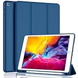 Picture of iMieet iPad 9.7 Case (2018/2017 Model, 6th/5th Generation), Smart Cover with Pencil Holder and Soft Baby Skin Silicone Back and Full Body Protection, Auto Wake/Sleep Cover (Navy Blue)
