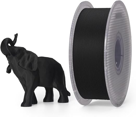 Image of Bambu Lab PLA-CF (Black) 3D Printer Filament, Improved Strength and Layer Bonding 1.75mm 3D Printing Filament, Carbon Fiber Texture, AMS-Compatible 3D Print Material with Reusable Spool, 1kg
