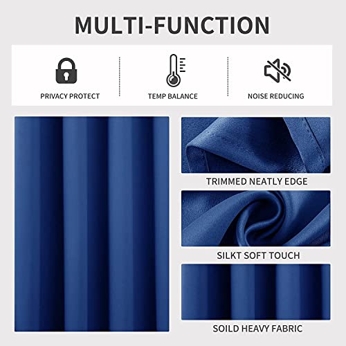 Image of Joydeco Blackout Curtains 120 inches Long 2 Panels Set, Thermal Insulated Long Curtains & Drapes 2 Burg, Room Darkening Grommet Drapes for Bedroom Living Room Windows (W52 x L120 Inch, Royal Blue)