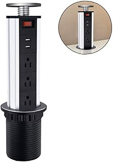 Retractable Pull Pop Up Power Socket with 2 USB,UL Approval Hidden Recessed Power