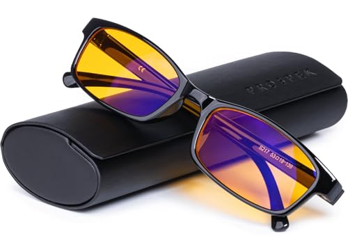 Prospek Blue Light Reading Computer Glasses, ELITE for Women and Men, +2.0 Diopters, Anti Glare Amber Lens, 99% Blue Light Blockers High Optical Quality Lenses