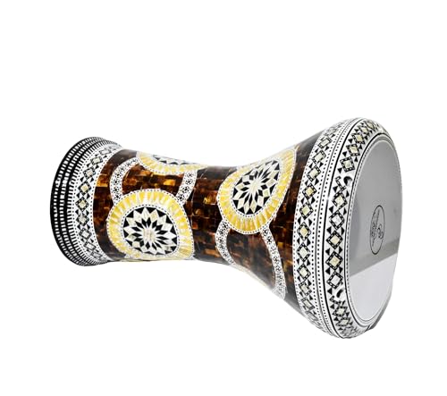 FAMA.store New Gawharet El Fan Drum Darbuka tabla doumbek 17/17.5 inch inlaid mother of pearl with free bag (Pemi) - Thumbnail 3