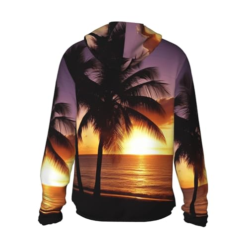 Men's Sun Protection Shirts Sunset Beach Palm Tree Long Sleeve Sun Shirt for Fishing Running Hiking Swim2