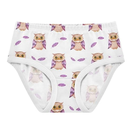 Cute Purple Owls White Girls Underwear Toddler 2t Cotton Girl Panties Cute Animal Kids Briefs Undies