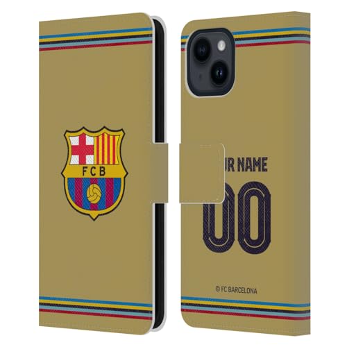 Coque FC Barcelona pour iPhone 15 étui portefeuille en cuir idéal pour les jours de match