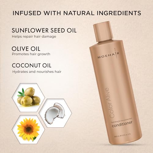 MOEHAIR Color Alive Conditioner | Hydrating & Nourishing | Conditioner for Color Treated Hair | Paraben & Sulfate-Free Conditioner | Reduces Scalp Dryness | Softens & Detangles Hair (12 Fl. Oz) - Thumbnail 2