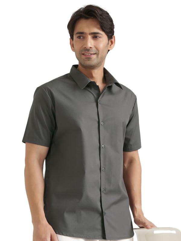 Behtar Cotton Men's Pure Cotton Half Sleeve Shirt - Soft, Breathable 100% Cotton Regular Fit Casual Formal Short Sleeve Shirt for Men-image-12