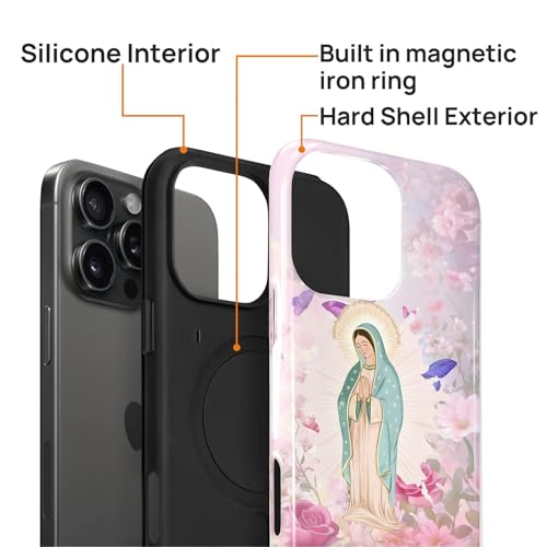 Coque rigide iPhone 16 Pro silicone MagSafe déesse florale - 2
