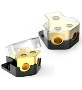 Distribution Block Car Audio, 2 Way 0/2/4 Gauge in 4/8/10 Gauge Out Amp Power Distribution Block ...