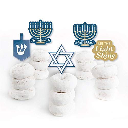 Big Dot Of Happiness Happy Hanukkah - Dessert Cupcake Toppers - Chanukah Clear Treat Picks - Set Of 24 #TOP1
