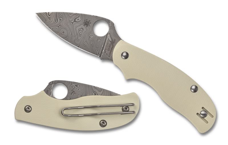 C127GPIVD Spyderco Urban Slipit Knife Sprint Run Ivory G-10 2 5 Damascus