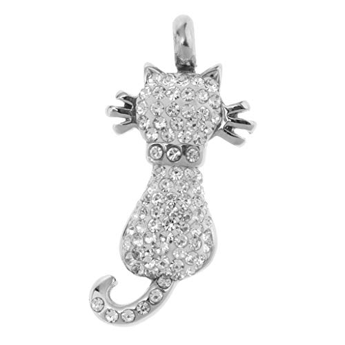 oshhni Pingente Masculino Feminino em Forma de Gato de 1 Peça Feito de Urna de Cinza de aço Inoxidáv