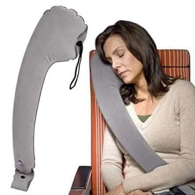 ENCHANTMENT Travel Cross Pillow One Side Ultimate Travel Neck Pillow Adjustable Best Accessory for Airplane, Train, Office Napping, Rest Inflatable Pillow with Washable Cover-image-24